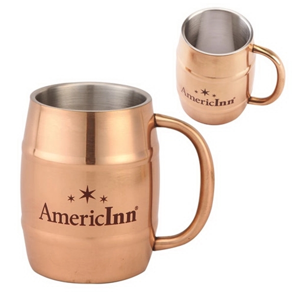 Copper Color Plated Double-Wall Moscow Mule Style Mug