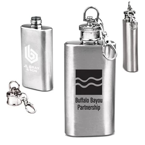 2 OZ Compact Stainless Steel Flask with Key Chain