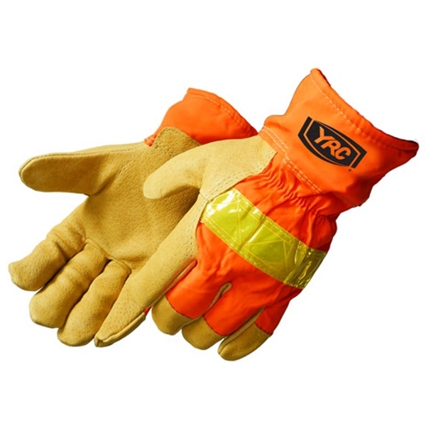 Safety Orange Grain Pigskin Thermo Lined Driver/Work Gloves