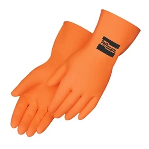 Orange Neoprene/Latex Unsupported Flock Lined Glove