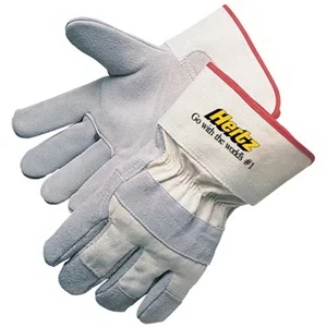 Premium Split Cowhide Work Gloves with Natural Canvas Back