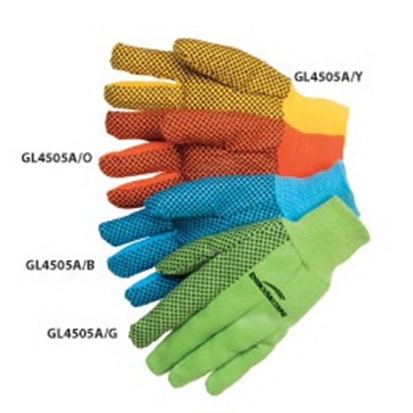 10 oz Blue Canvas Work Gloves w/ PVC Dots