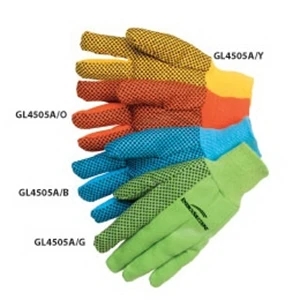 10 oz Green Canvas Work Gloves w/ PVC Dots