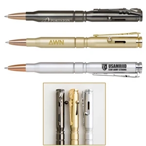 Brass Bullet Ballpoint Pen with Rifle Clip