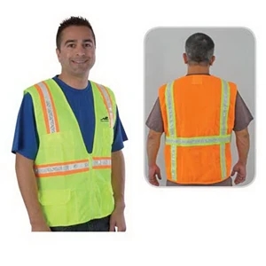 Hi-Viz Surveyor Safety Vest, Solid Front & Mesh Back