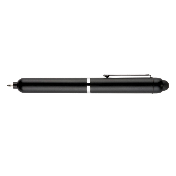 4" Pocket Plastic Stylus Pen with Shiny Silver Trims - Image 2