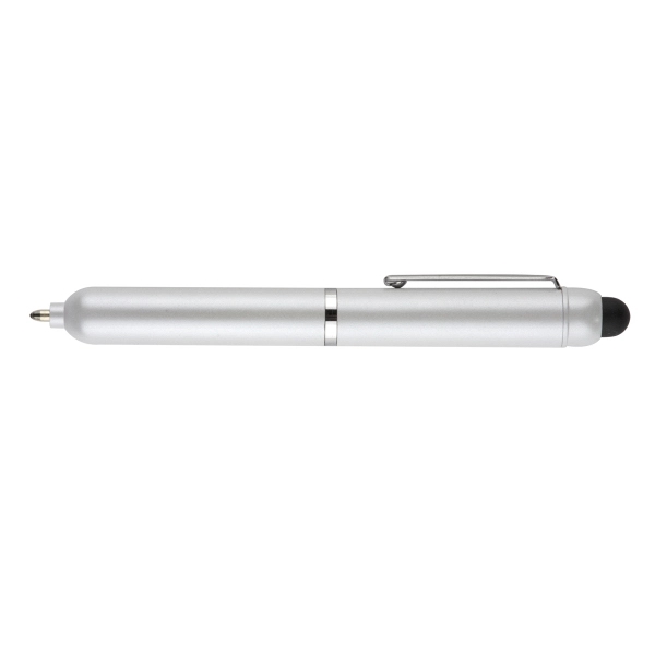 4" Pocket Plastic Stylus Pen with Shiny Silver Trims - Image 4