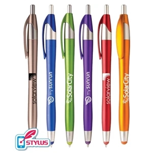 Union Printed, Spring Colored "Elegant" Stylus Clicker Pen