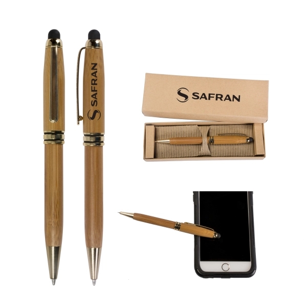 Bamboo Stylus Ballpoint Pen with Deluxe Recyclable Paper Box