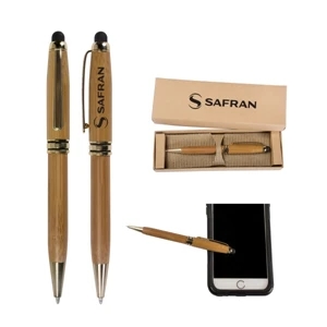 Bamboo Stylus Ballpoint Pen with Deluxe Recyclable Paper Box
