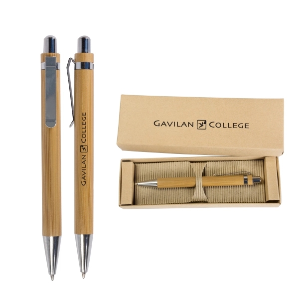 Bamboo Ballpoint Pen with Deluxe Recyclable Paper Box - Image 1