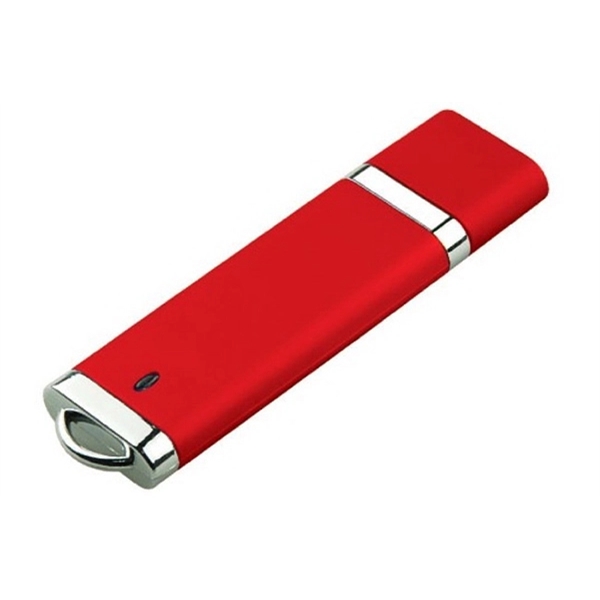 Slim Plastic USB drive w/ chrome accents and keyloop - Image 2