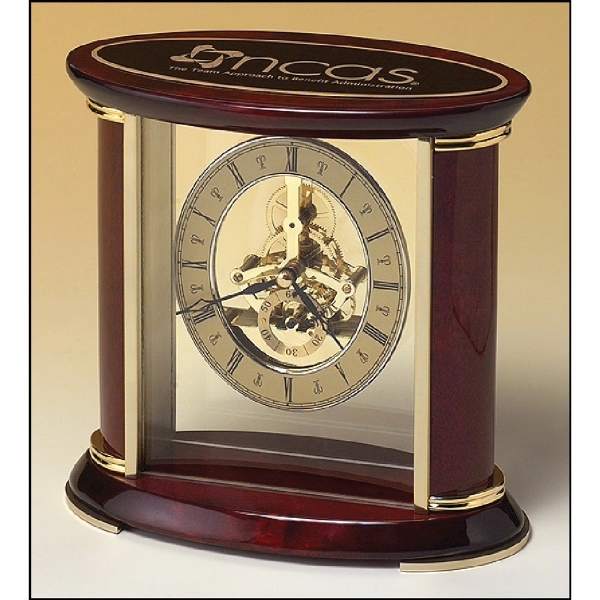 Skeleton Clock with Brass and Rosewood Piano Finish 7x9