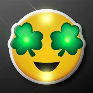 Irish Shamrock Eyes Emoji Blinky Pins