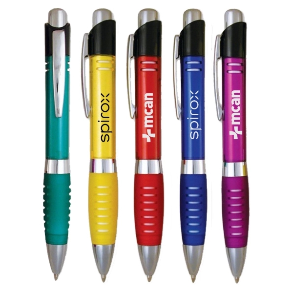 Decor Click Pen with Grip and Clip - Image 1