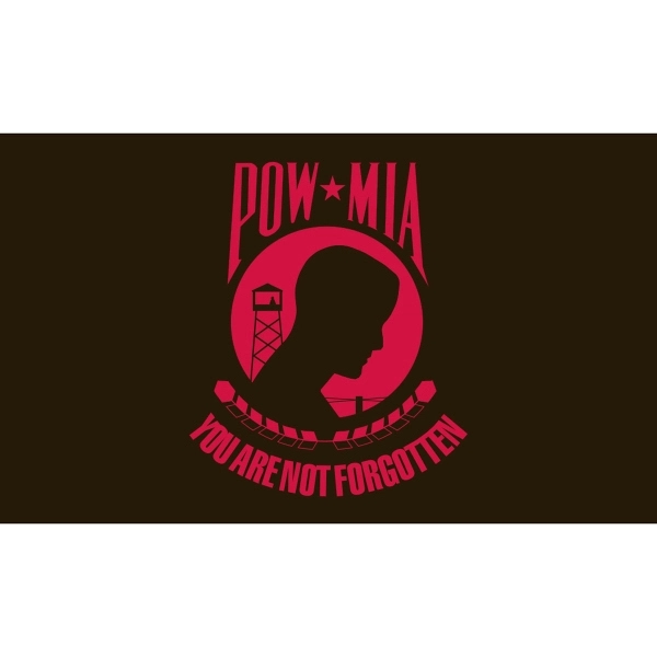 POW MIA Flag ePoly  Red-Black