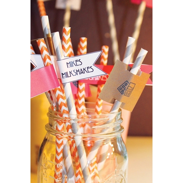 Straw Toothpick Flags Style B - 1.5" x 2.5"