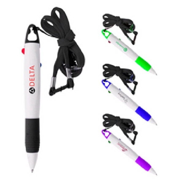 2-Color Pen with Lanyard
