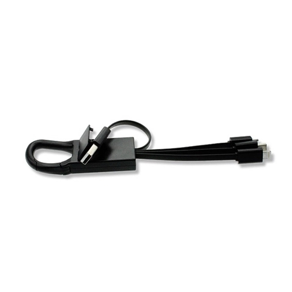 Universal 3 in 1 USB charging cable with Carabiner Hook - Image 2