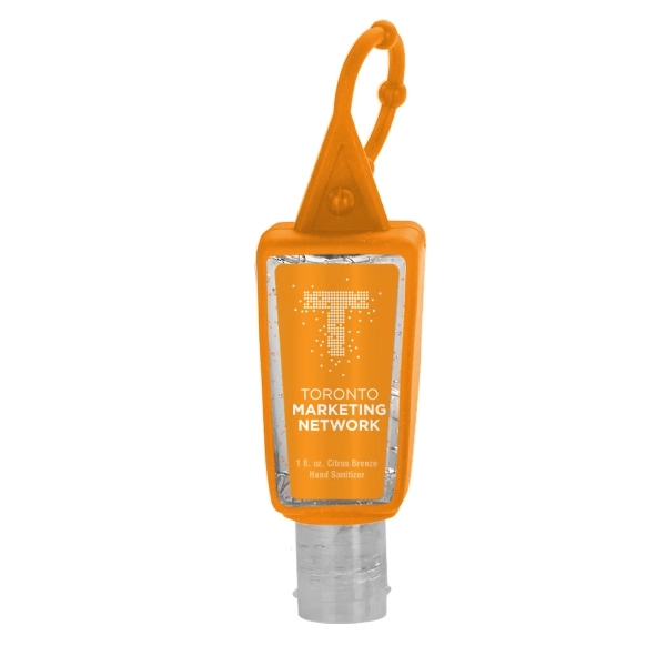 1oz Beaded Gel Sanitizer in Trapezoid Bottle-Silicone Sleeve - Image 4