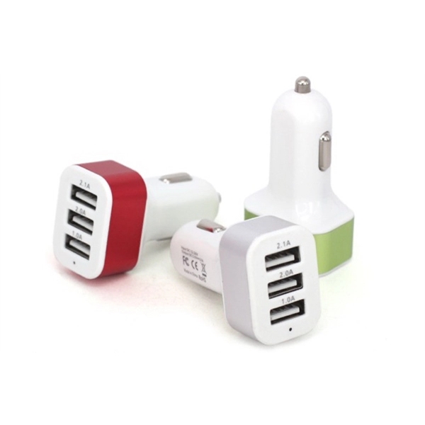 3-port USB car charger 2.1 Amp fast charging cable - Image 9