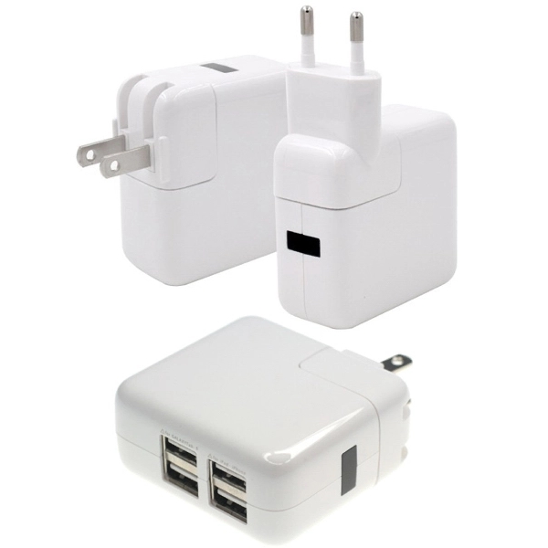 4-port Wall Charger with Large Branding Area Travel Charger - Image 2