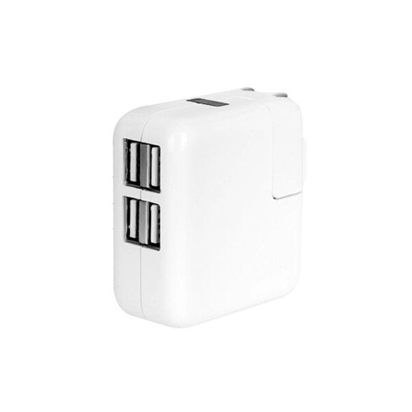 4-port Wall Charger with Large Branding Area Travel Charger - Image 8