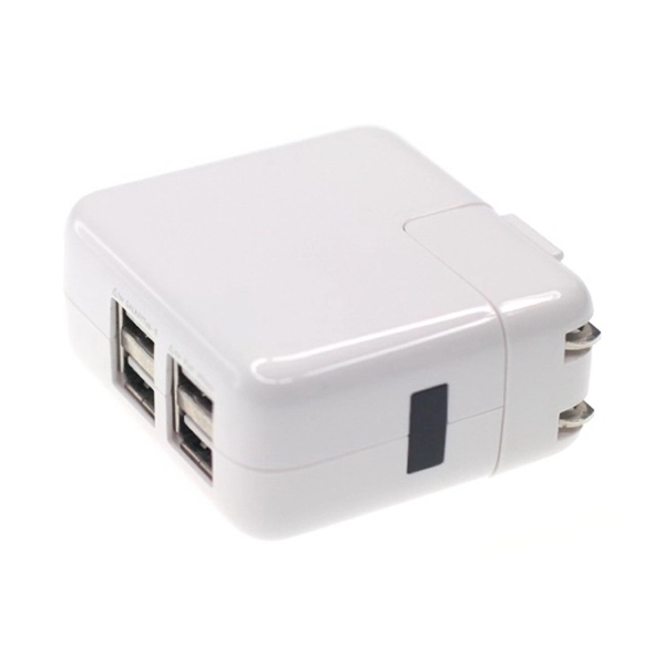 4-port Wall Charger with Large Branding Area Travel Charger - Image 9