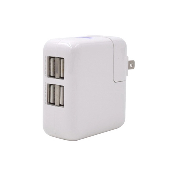 4-port Wall Charger with Large Branding Area Travel Charger - Image 13