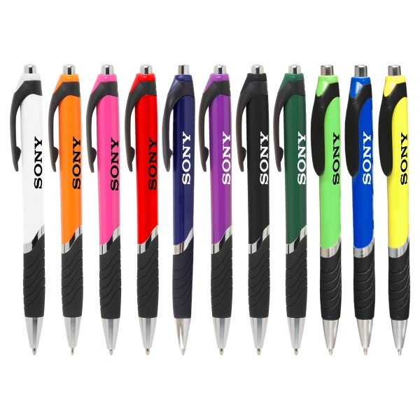 Attractive Colored "Succor" Ballpoint Clicker Pen with Grips