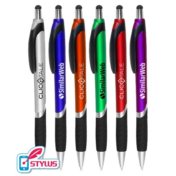 Attractive Colored"Succor" Stylus Click Grip Pen