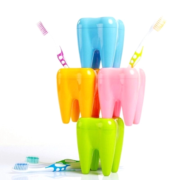 Multifunction Tooth Shaped Toothbrush Pen Holder Container - Image 2