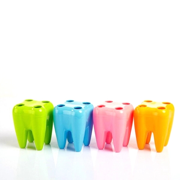 Multifunction Tooth Shaped Toothbrush Pen Holder Container - Image 3