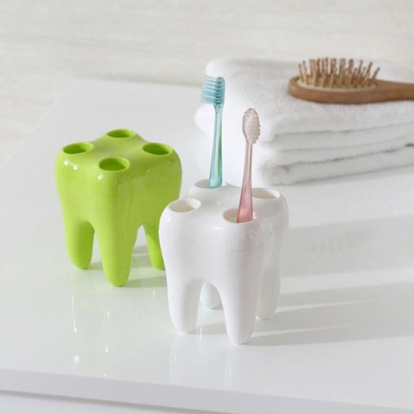 Multifunction Tooth Shaped Toothbrush Pen Holder Container - Image 8