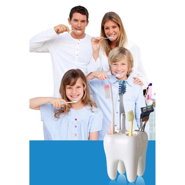 Multifunction Tooth Shaped Toothbrush Pen Holder Container - Image 9
