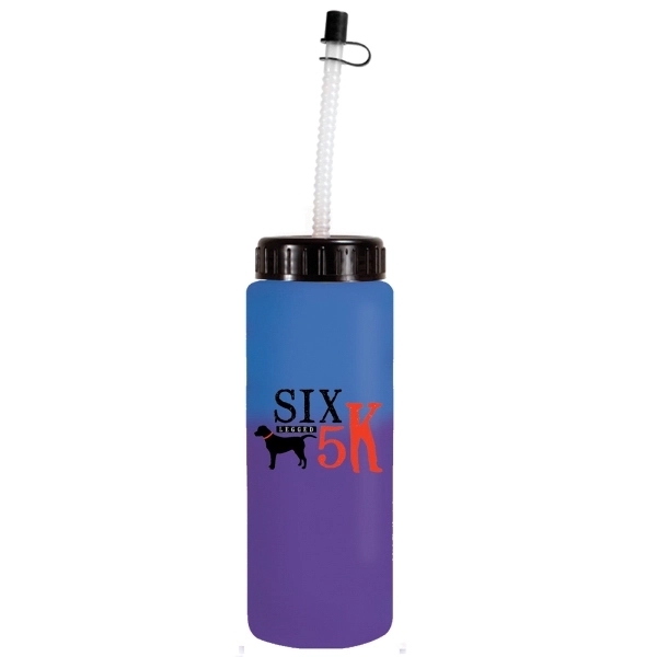 32 oz. Mood Sports Bottle With Flexible Straw, Full Color Di - Image 2