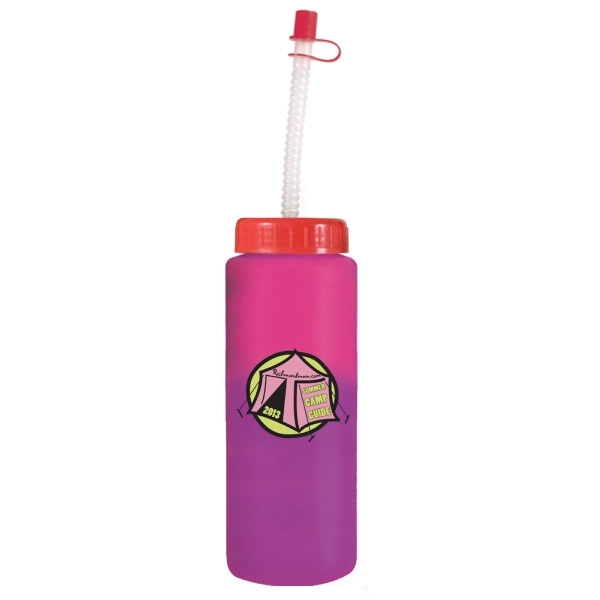 32 oz. Mood Sports Bottle With Flexible Straw, Full Color Di - Image 8