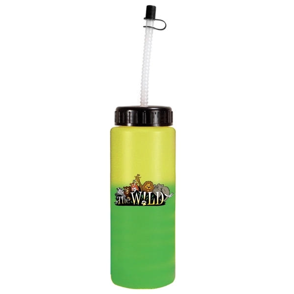 32 oz. Mood Sports Bottle With Flexible Straw, Full Color Di - Image 9