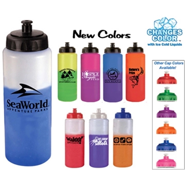 32 oz. Mood Sports Bottle with Push 'n Pull Cap - Image 1