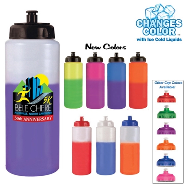 32 oz. Mood Sports Bottle With Push'nPull Cap, Full Color Di - Image 1