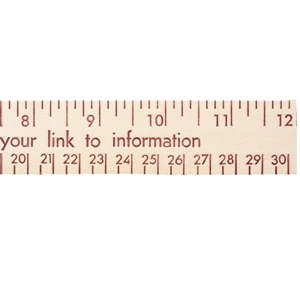 12" Natural Finish Wood Ruler - English And Metric Scale