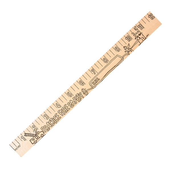 Fire Safety "u" Color Rulers - Natural Wood Finish - Image 1