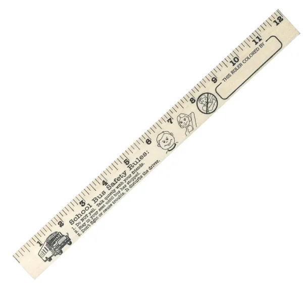 School Bus Safety  "U" Color Rulers - Natural wood finish - Image 1