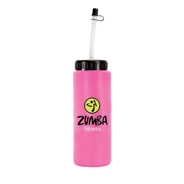 32oz. Sports Bottle With Flexible Straw, Full Color Digital - Image 2