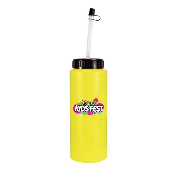 32oz. Sports Bottle With Flexible Straw, Full Color Digital - Image 3