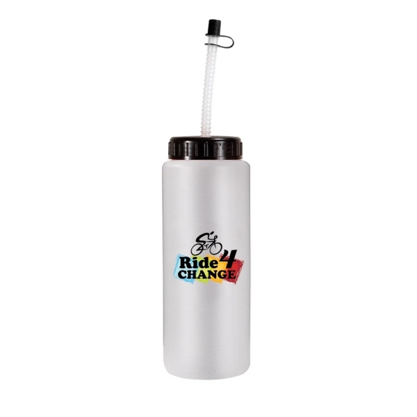 32oz. Sports Bottle With Flexible Straw, Full Color Digital - Image 4