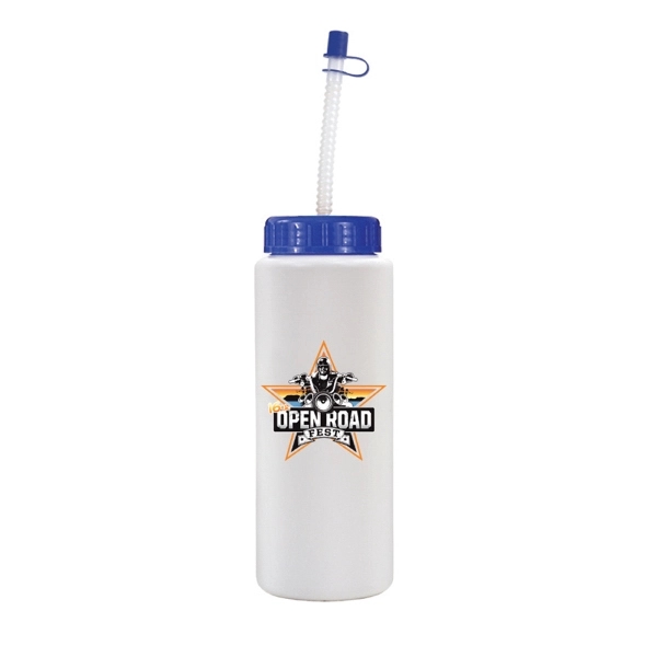 32oz. Sports Bottle With Flexible Straw, Full Color Digital - Image 7