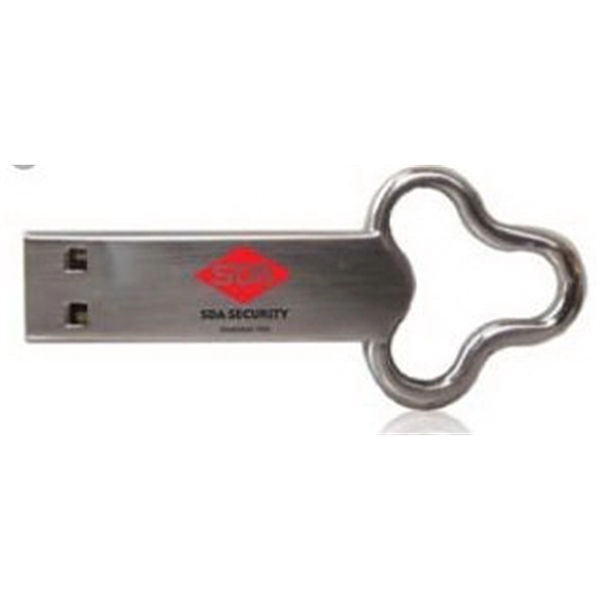 Rectangle USB Flash Drive w/wavy ring