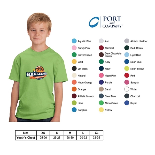 PORT and COMPANY YOUTH TAGLESS T-SHIRT - Image 1