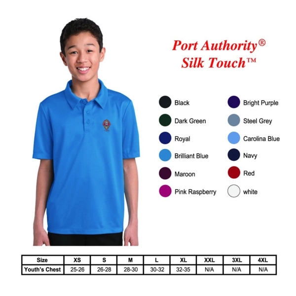 Port Authority Youth Silk Touch Performance Polo - Image 1